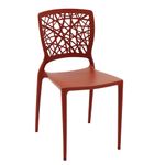 Conjuntode4CadeirasPlasticasTramontinaJoanaemPolipropilenoeFibradeVidroTerracota