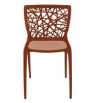 Conjuntode4CadeirasPlasticasTramontinaJoanaemPolipropilenoeFibradeVidroTerracota