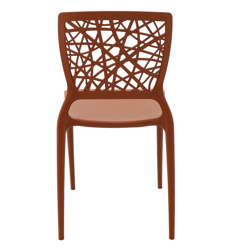 Conjuntode4CadeirasPlasticasTramontinaJoanaemPolipropilenoeFibradeVidroTerracota