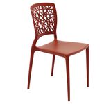 Conjuntode4CadeirasPlasticasTramontinaJoanaemPolipropilenoeFibradeVidroTerracota