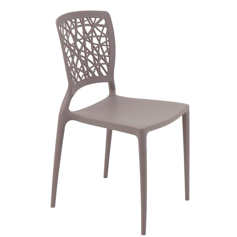 Conjuntode4CadeirasPlasticasTramontinaJoanaemPolipropilenoeFibradeVidroCamurca