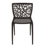 Conjuntode4CadeirasPlasticasTramontinaJoanaemPolipropilenoeFibradeVidroMarron