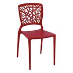Conjuntode4CadeirasPlasticasTramontinaJoanaemPolipropilenoeFibradeVidroVermelho