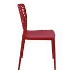 Conjuntode4CadeirasPlasticasTramontinaJoanaemPolipropilenoeFibradeVidroVermelho