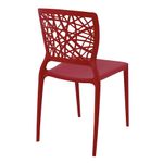 Conjuntode4CadeirasPlasticasTramontinaJoanaemPolipropilenoeFibradeVidroVermelho