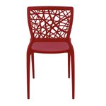Conjuntode4CadeirasPlasticasTramontinaJoanaemPolipropilenoeFibradeVidroVermelho