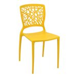 Conjuntode4CadeirasPlasticasTramontinaJoanaemPolipropilenoeFibradeVidroAmarelo