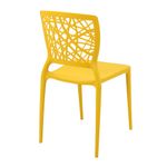 Conjuntode4CadeirasPlasticasTramontinaJoanaemPolipropilenoeFibradeVidroAmarelo