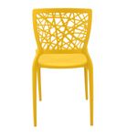Conjuntode4CadeirasPlasticasTramontinaJoanaemPolipropilenoeFibradeVidroAmarelo