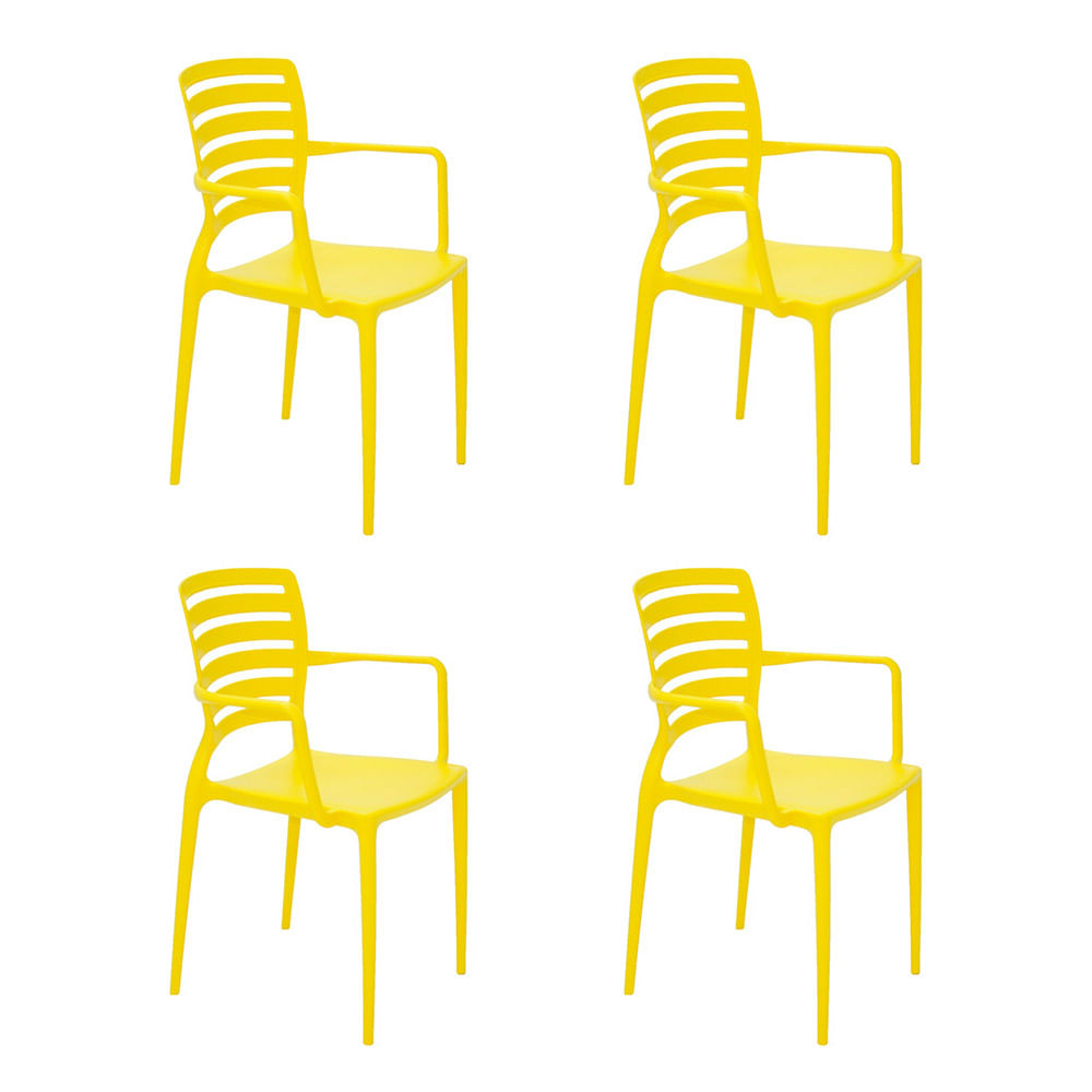 Conjunto de 4 Cadeiras Plásticas Tramontina Sofia