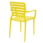 Conjuntode4CadeirasPlasticasTramontinaSofiacomEncostoHorizontaleBracosemPolipropilenoeFibradeVidroAmarelo
