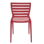Conjuntode4CadeirasPlasticasTramontinaSofiacomEncostoHorizontalemPolipropilenoeFibradeVidroVermelho