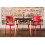 Conjuntode4CadeirasPlasticasTramontinaSofiacomEncostoHorizontalemPolipropilenoeFibradeVidroVermelho