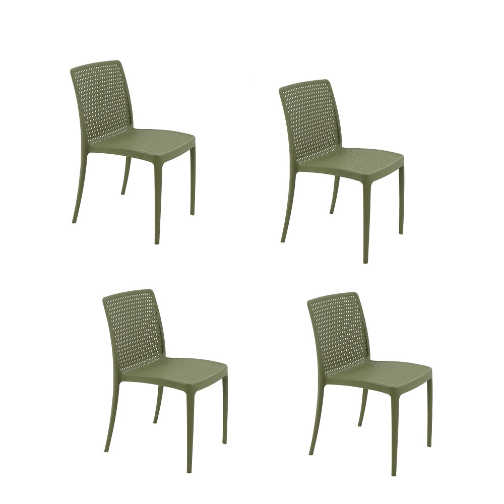 Conjunto de 4 Cadeiras Tramontina Isabelle Terracota Verde