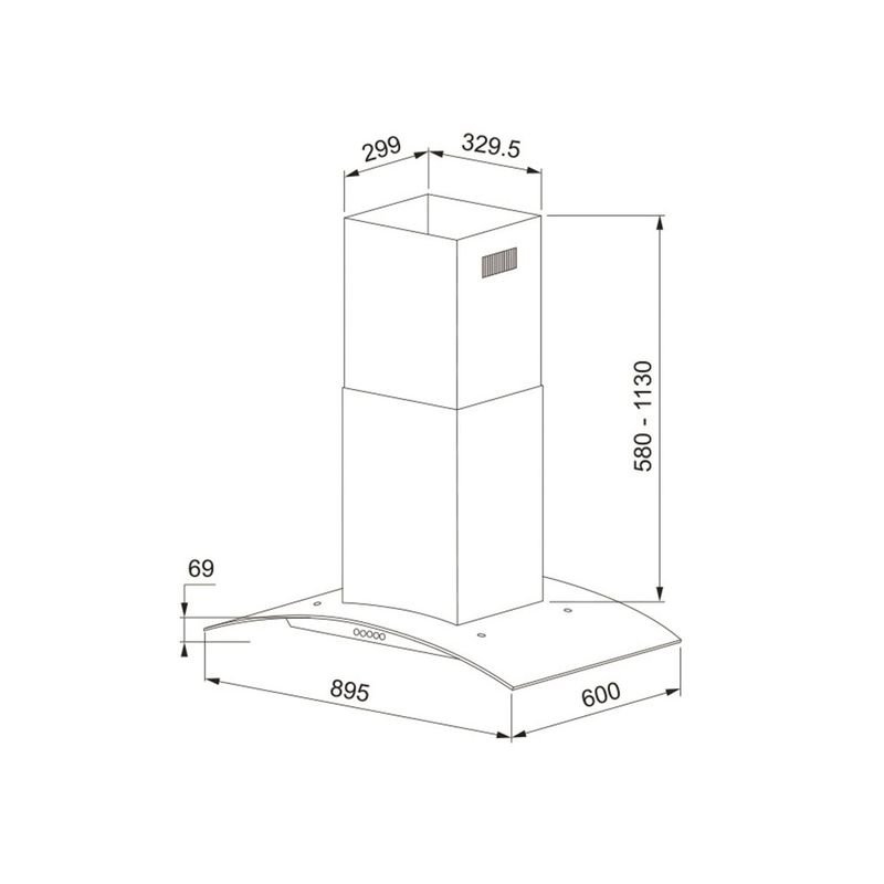 CoifadeIlhaFranke90cmInoxGlassClassic127Volts