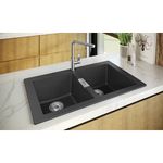 CubaDupladeSobreporFranke86x51x20cmSirius620TectoniteCarbonoBlack