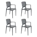 Conjunto-de-4-Cadeiras-Plasticas-Tramontina-Sofia-Encosto-Horizontal-e-Bracos-Polipropileno-e-Fibra-de-Vidro-Grafite