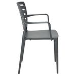 Conjuntode4CadeirasPlasticasTramontinaSofiaEncostoHorizontaleBracosPolipropilenoeFibradeVidroGrafite