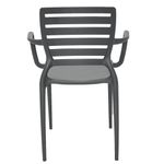 Conjuntode4CadeirasPlasticasTramontinaSofiaEncostoHorizontaleBracosPolipropilenoeFibradeVidroGrafite