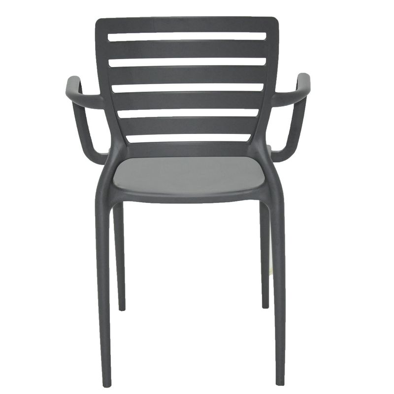 Conjuntode4CadeirasPlasticasTramontinaSofiaEncostoHorizontaleBracosPolipropilenoeFibradeVidroGrafite