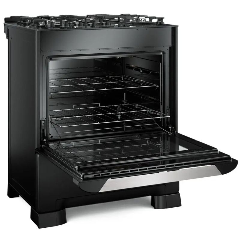 Fogao-Mueller-5-Bocas-Decorato-Vetro-Preto-Fosco---Bivolt