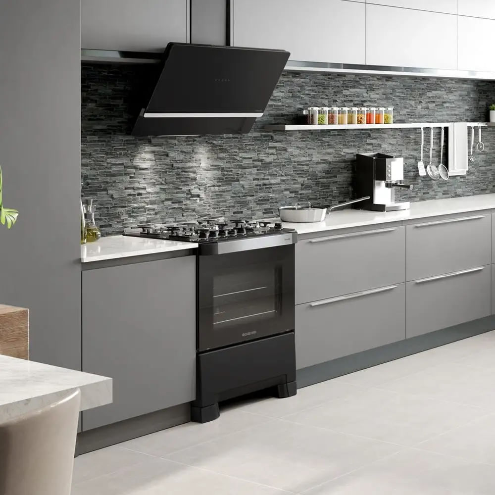Fogao-Mueller-5-Bocas-Decorato-Vetro-Preto-Fosco---Bivolt