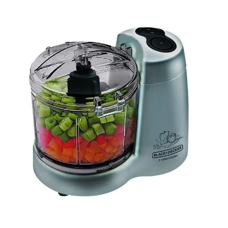 Miniprocessador-de-Alimentos-Black---Decker-120W-2-velocidades-Laminas-em-Aco-Inox-Prata-HC32P-–-220-Volts