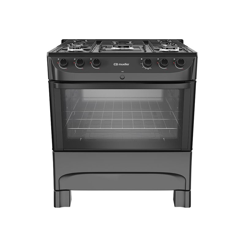 Fogao-Mueller-5-Bocas-Preto-Fosco-MFI5BC---Bivolt-
