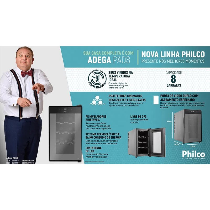 Adega-Philco-8-Garrafas-Display-Eletronico-Preta-PAD8-–-220-Volts