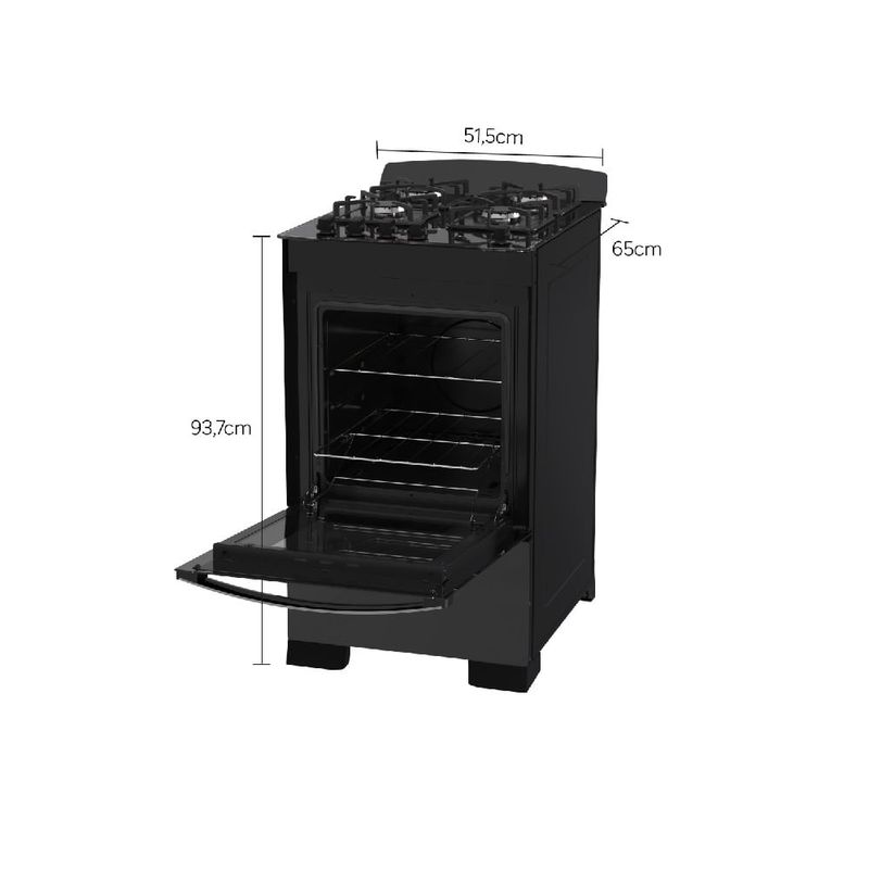Fogao-de-Piso-Dako-4-Bocas-Diplomata-Preto---Bivolt