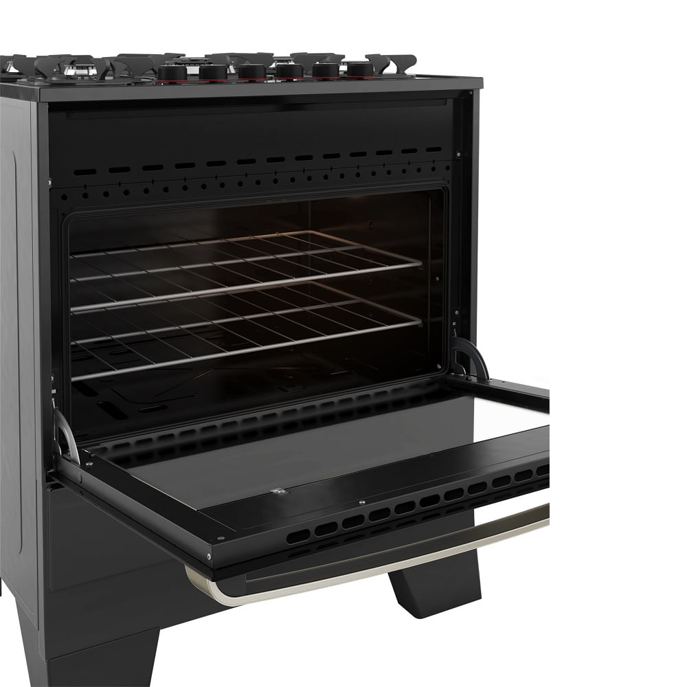 Fogao-Mueller-5-Bocas-Piacere-Vetro-Preto-Fosco-–-Bivolt