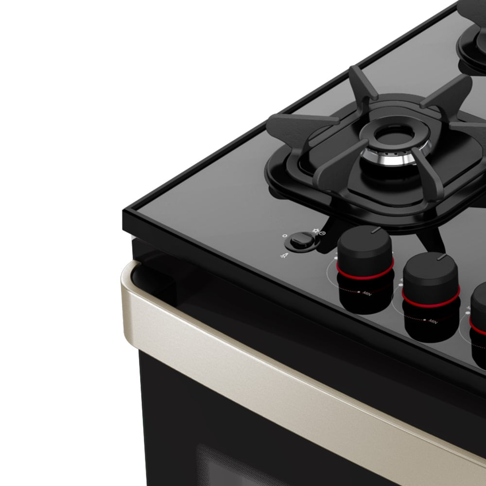 Fogao-Mueller-5-Bocas-Piacere-Vetro-Preto-Fosco-–-Bivolt