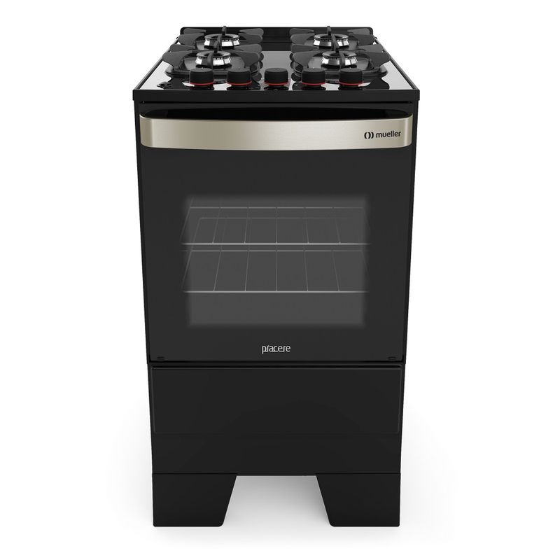 Fogao-de-Piso-Mueller-4-Bocas-Piacere-Vetro-Preto-Fosco-–-Bivolt