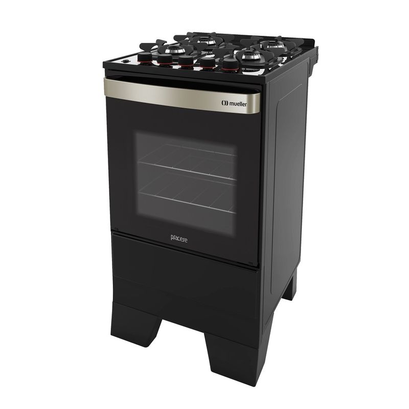 Fogao-de-Piso-Mueller-4-Bocas-Piacere-Vetro-Preto-Fosco-–-Bivolt