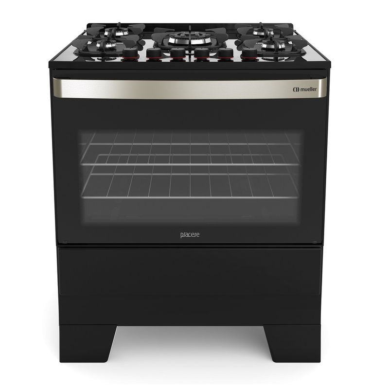 Fogao-Mueller-5-Bocas-Piacere-Vetro-Preto-Fosco-–-Bivolt