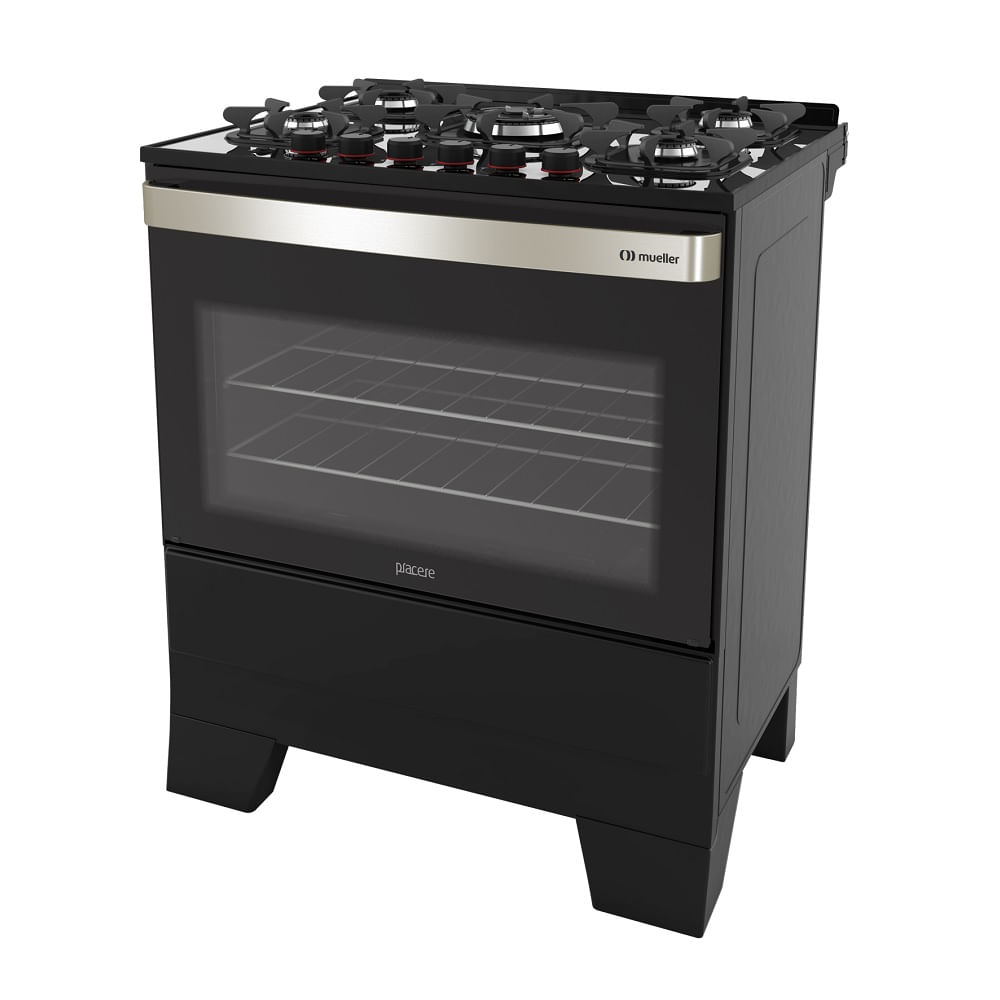 Fogao-Mueller-5-Bocas-Piacere-Vetro-Preto-Fosco-–-Bivolt