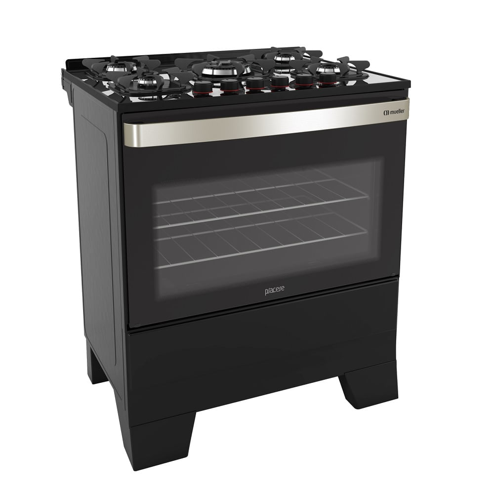 Fogao-Mueller-5-Bocas-Piacere-Vetro-Preto-Fosco-–-Bivolt