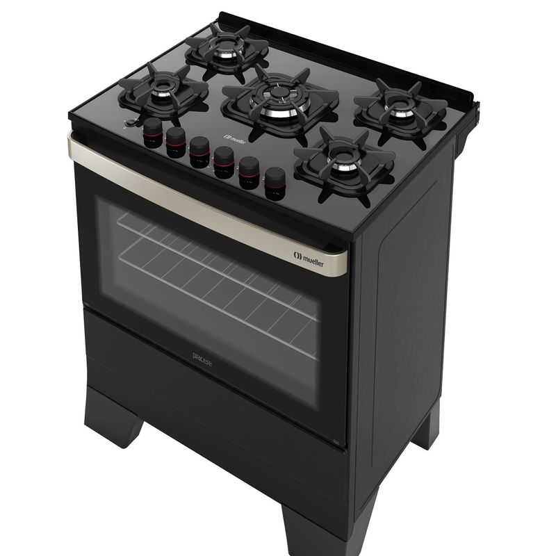 Fogao-Mueller-5-Bocas-Piacere-Vetro-Preto-Fosco-–-Bivolt