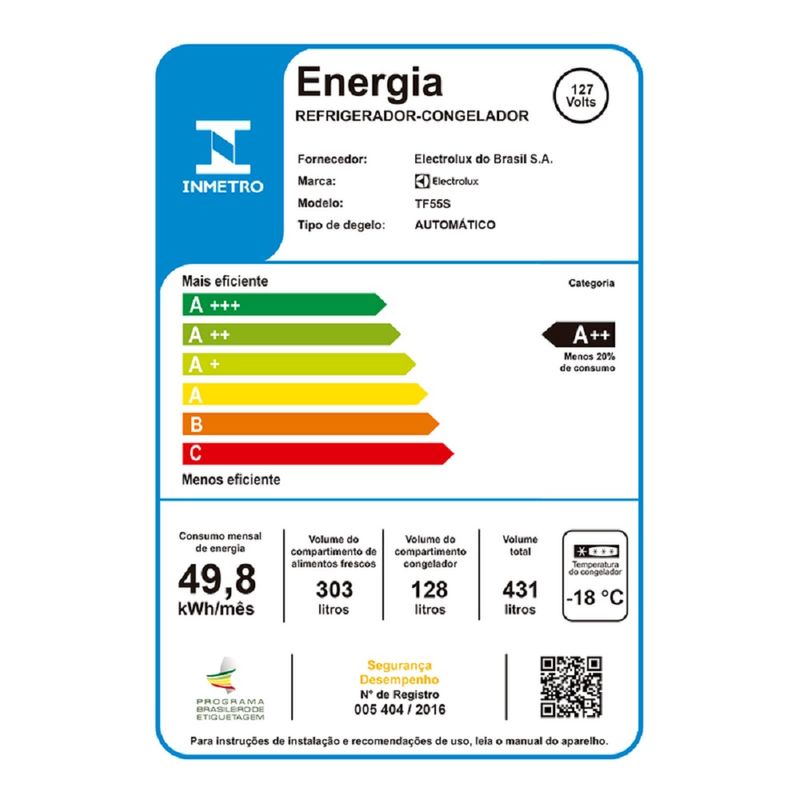 Refrigerador-Electrolux-Top-Freezer-431-Litros-Frost-Free-Platinum-TF55S-–-127-Volts