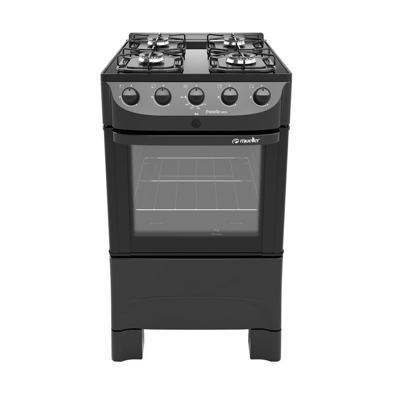Fogao-de-Piso-Mueller-4-bocas-com-mesa-de-vidro-Fratello-Vetro-Preto-–-Bivolt