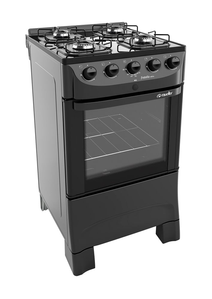 Fogao-de-Piso-Mueller-4-bocas-com-mesa-de-vidro-Fratello-Vetro-Preto-–-Bivolt
