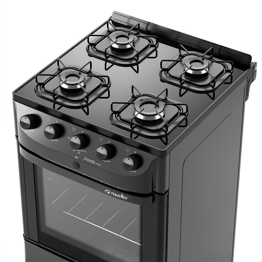 Fogao-de-Piso-Mueller-4-bocas-com-mesa-de-vidro-Fratello-Vetro-Preto-–-Bivolt