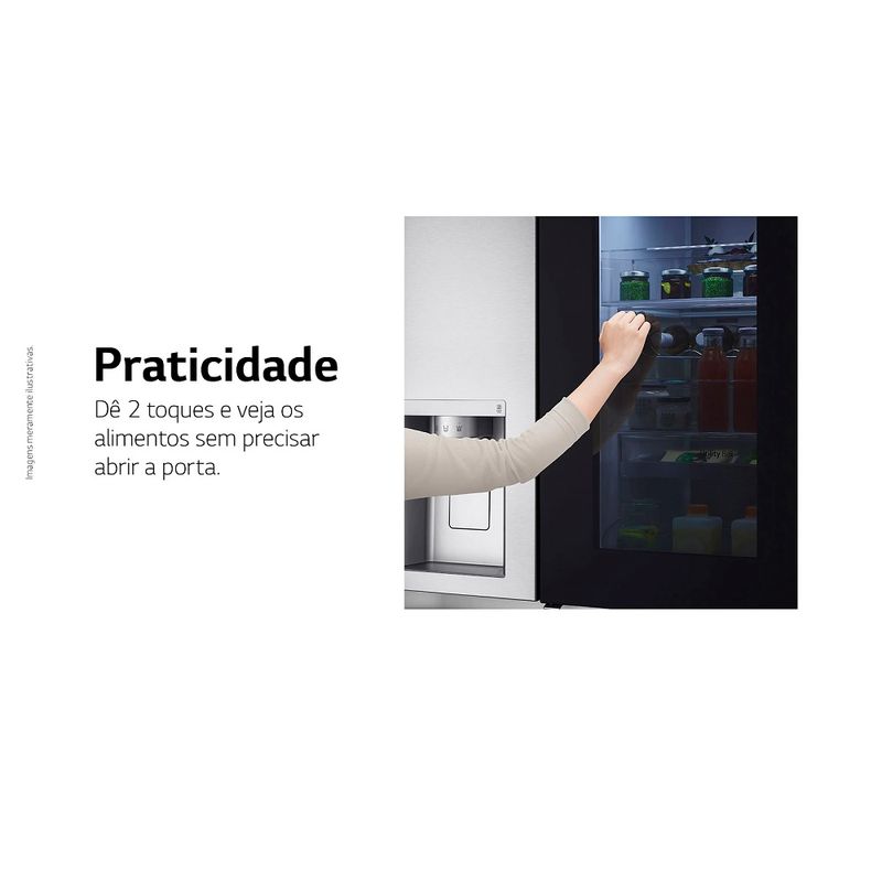 RefrigeradorSmartLG598LitrosSidebySideInstaViewCraftIceUvnanoAcoEscovadoGCX257CSH1220Volts