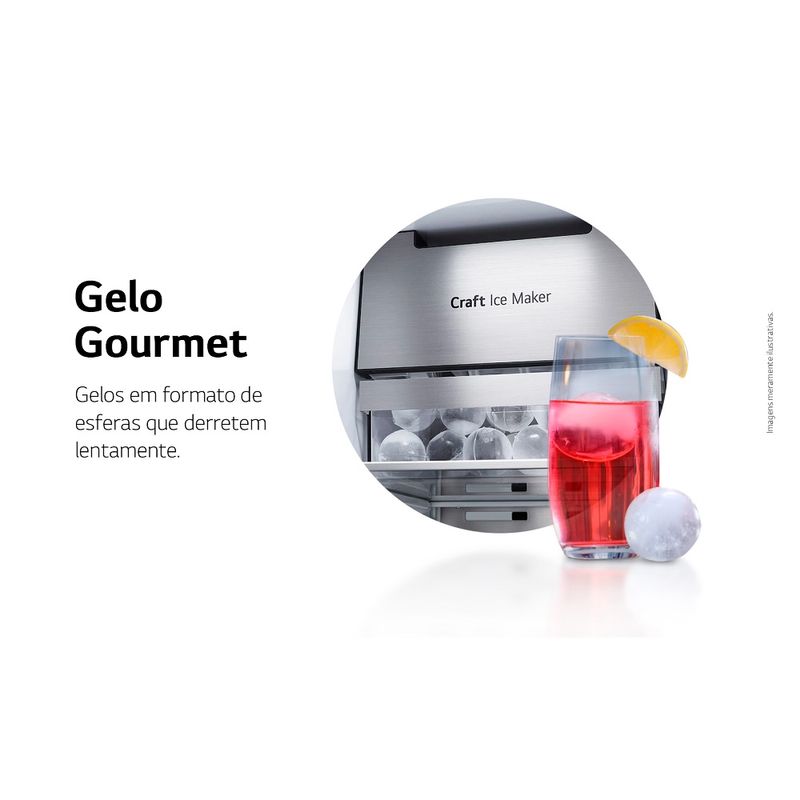 RefrigeradorSmartLG598LitrosSidebySideInstaViewCraftIceUvnanoAcoEscovadoGCX257CSH1220Volts