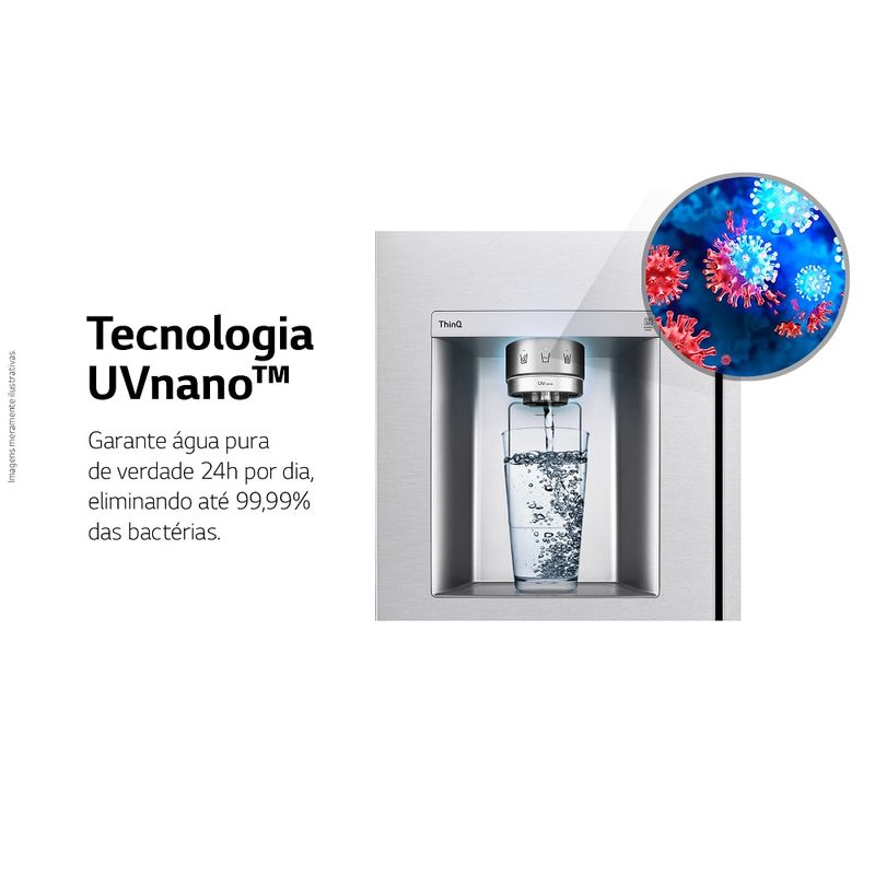 RefrigeradorSmartLG598LitrosSidebySideInstaViewCraftIceUvnanoAcoEscovadoGCX257CSH1220Volts