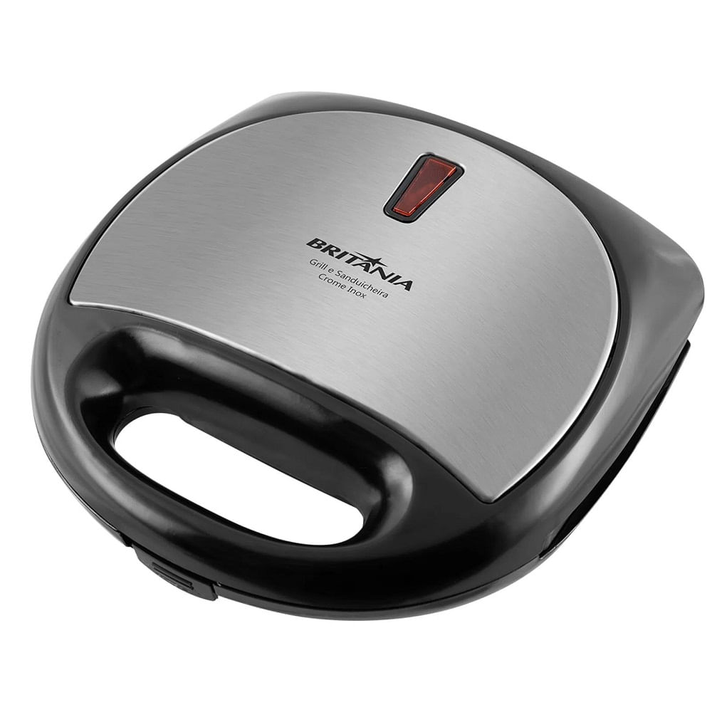 Sanduicheira-e-Grill-Britania-Crome-Preto-Inox-–-220-Volts-