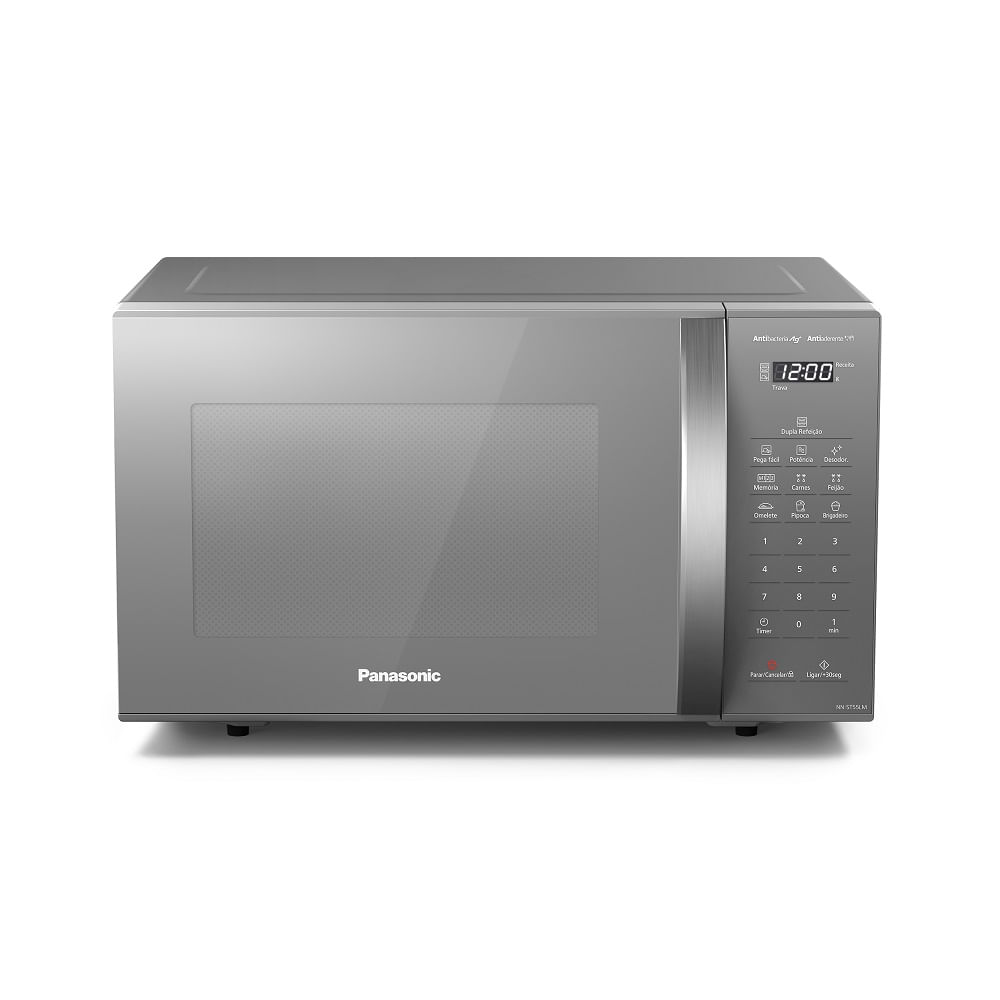 MicroondasPanasonicDuplaRefeicao27LitrosPrataNNST55LMRU–220Volts