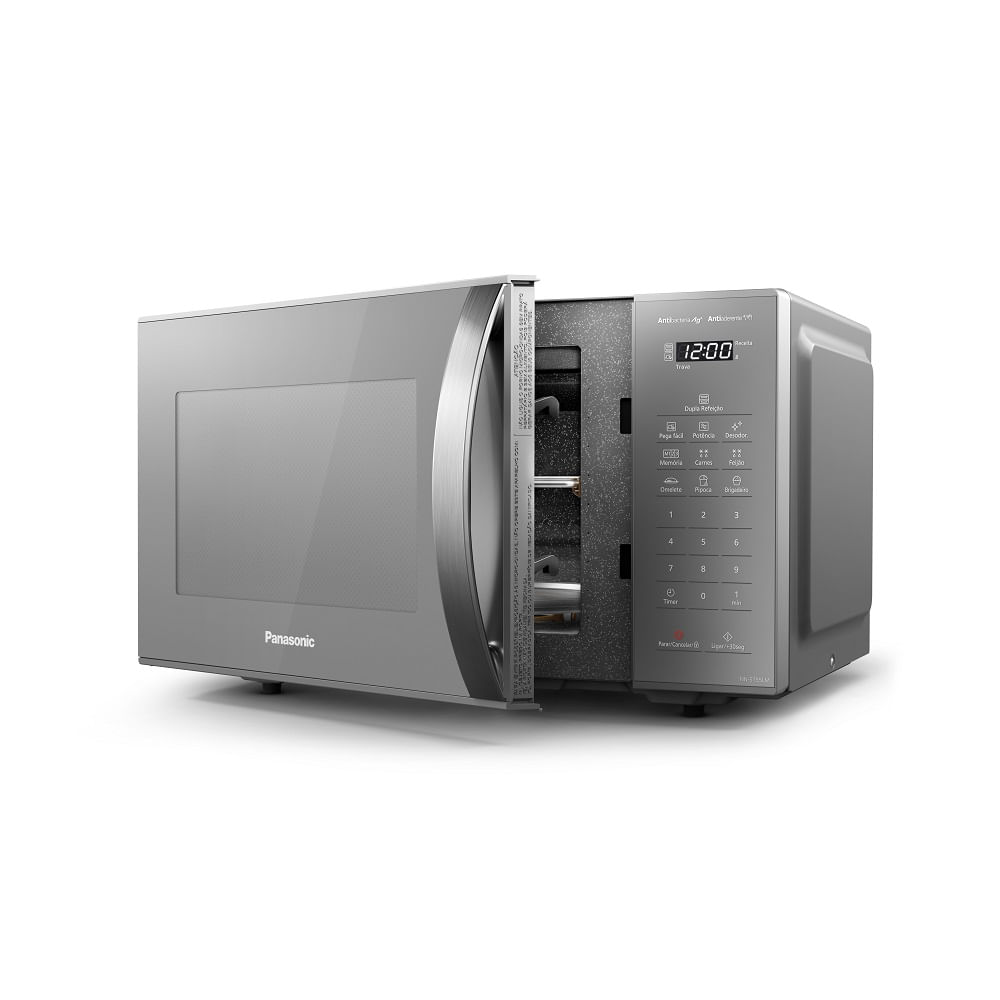 MicroondasPanasonicDuplaRefeicao27LitrosPrataNNST55LMRU–220Volts