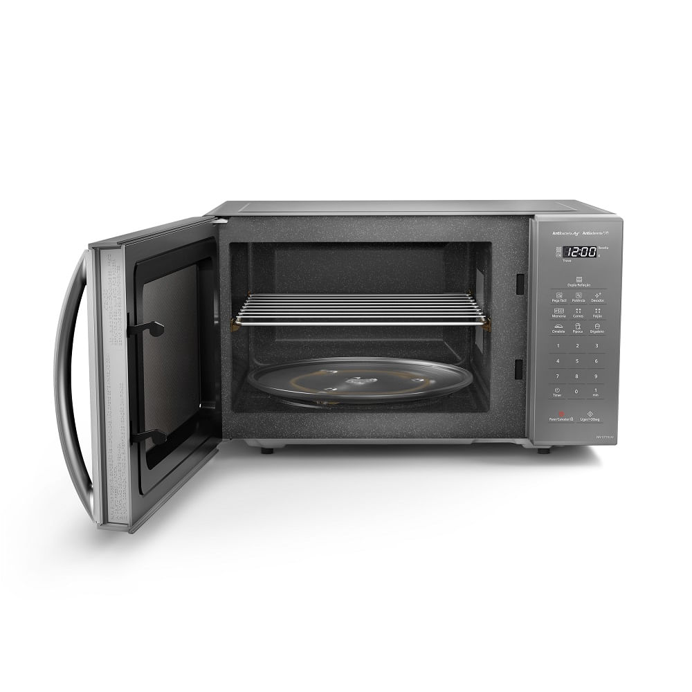 MicroondasPanasonicDuplaRefeicao27LitrosPrataNNST55LMRU–220Volts