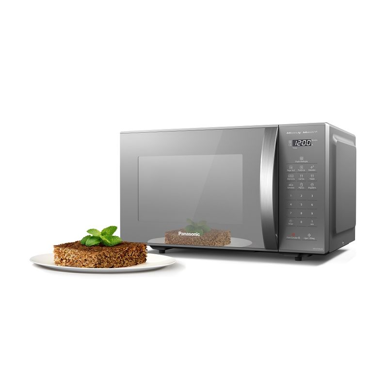 MicroondasPanasonicDuplaRefeicao27LitrosPrataNNST55LMRU–220Volts
